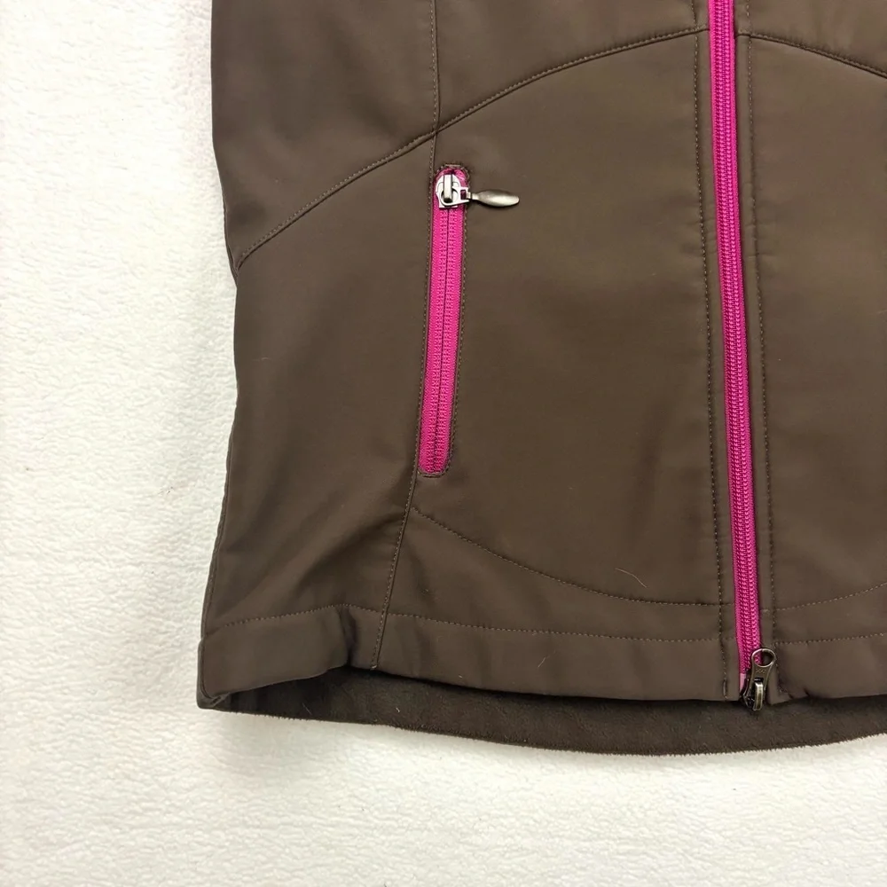 Nike Brown/Pink‎ Fleece Sleeveless Athletic Running Zipper Vest Sweatshirt (M)